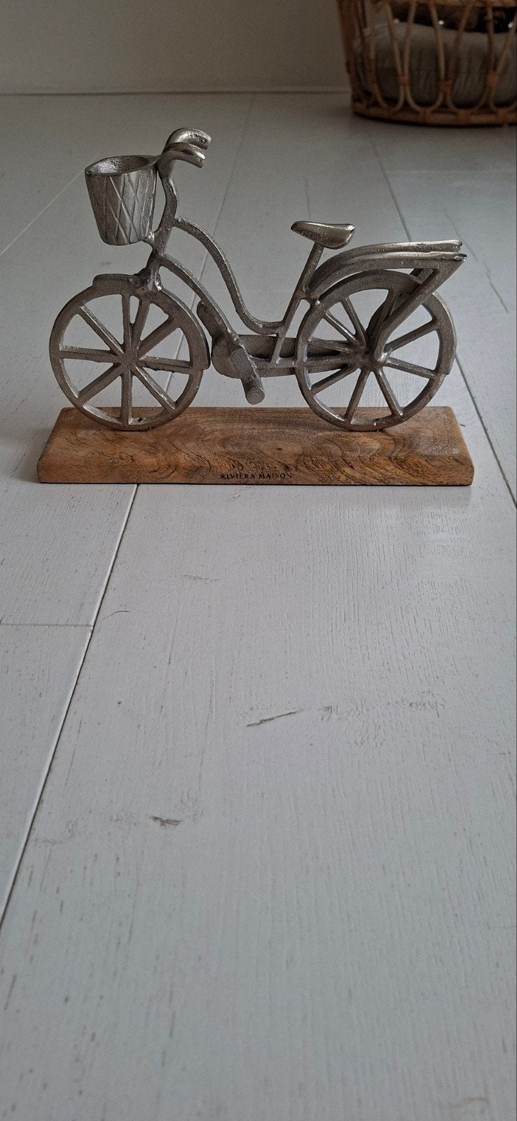 Rivièra Maison Beach Cruiser Statue, Huis en Inrichting, Ophalen of Verzenden, Zo goed als nieuw, Zilver, Metaal