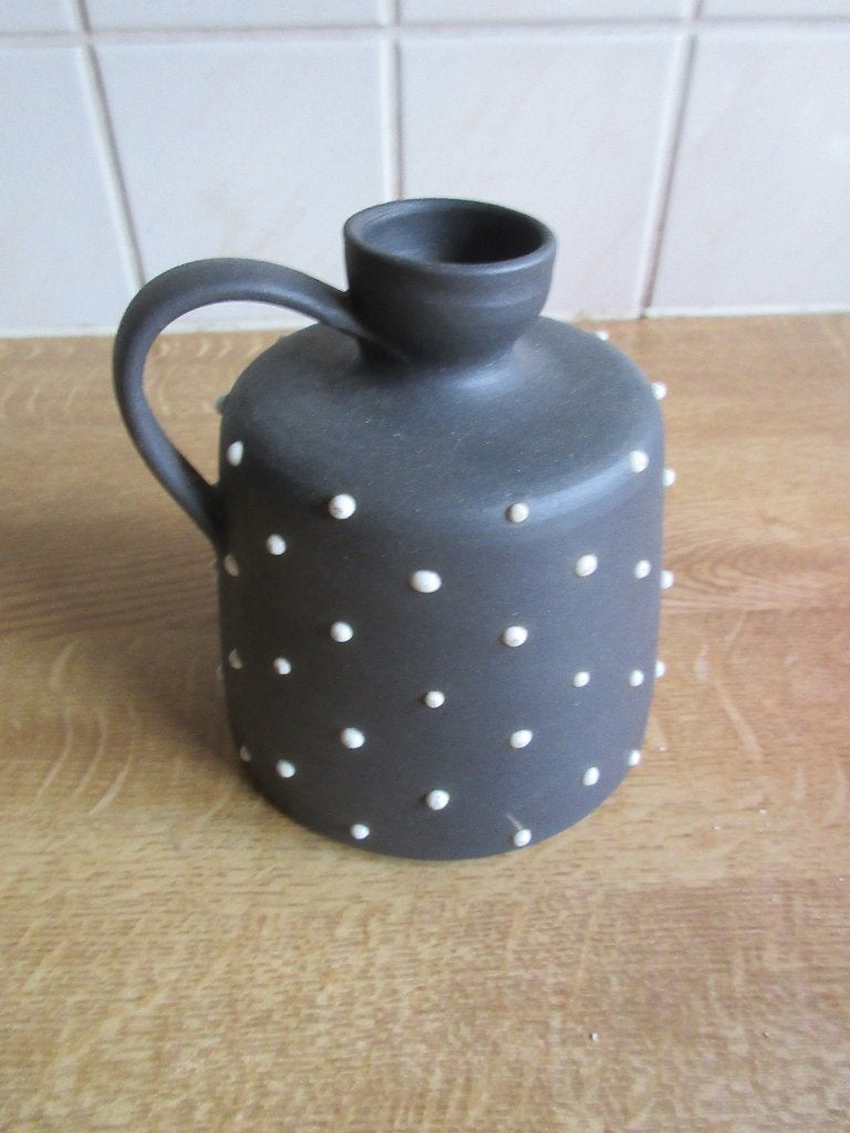 Stipwerk vaasje aardewerk Johannes Andreas Urban stippen DDR, Ophalen of Verzenden