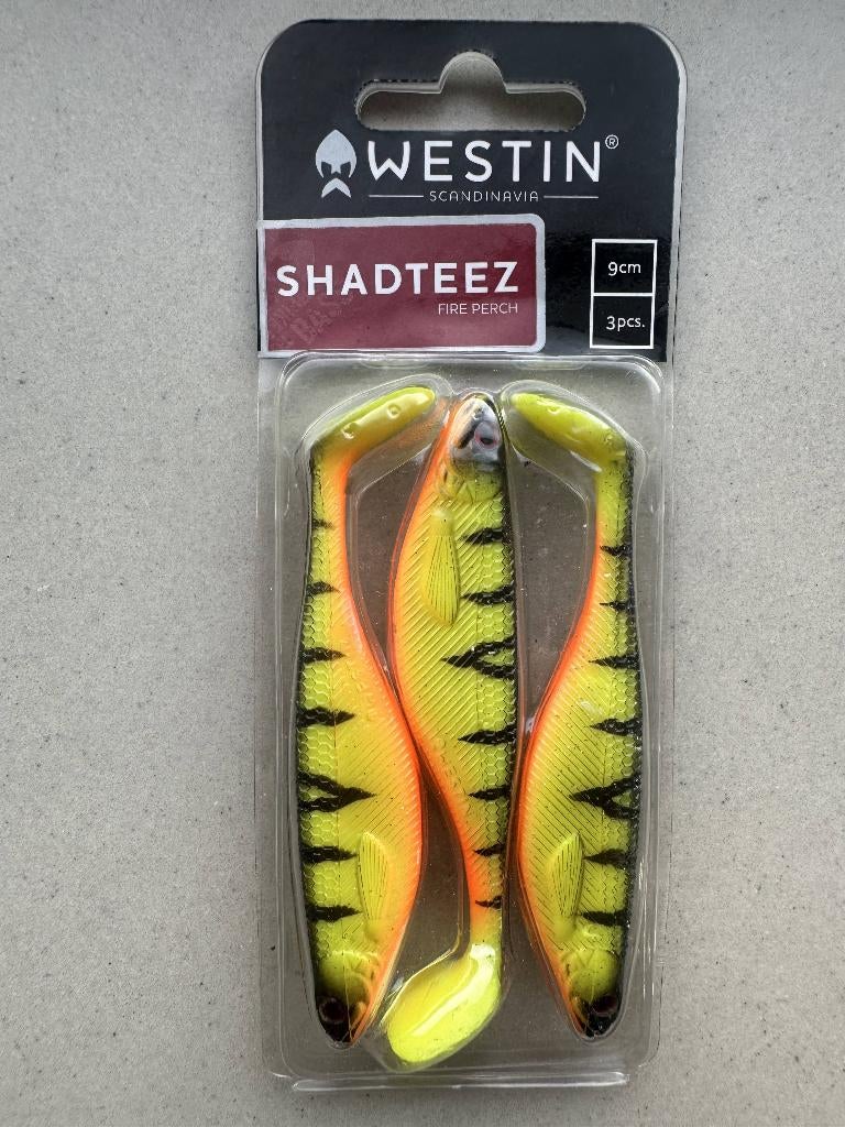 Nieuwe Westin ShadTeez 9 cm Fire Perch – 3 stuks     (9), Ophalen of Verzenden, Nieuw, Overige typen