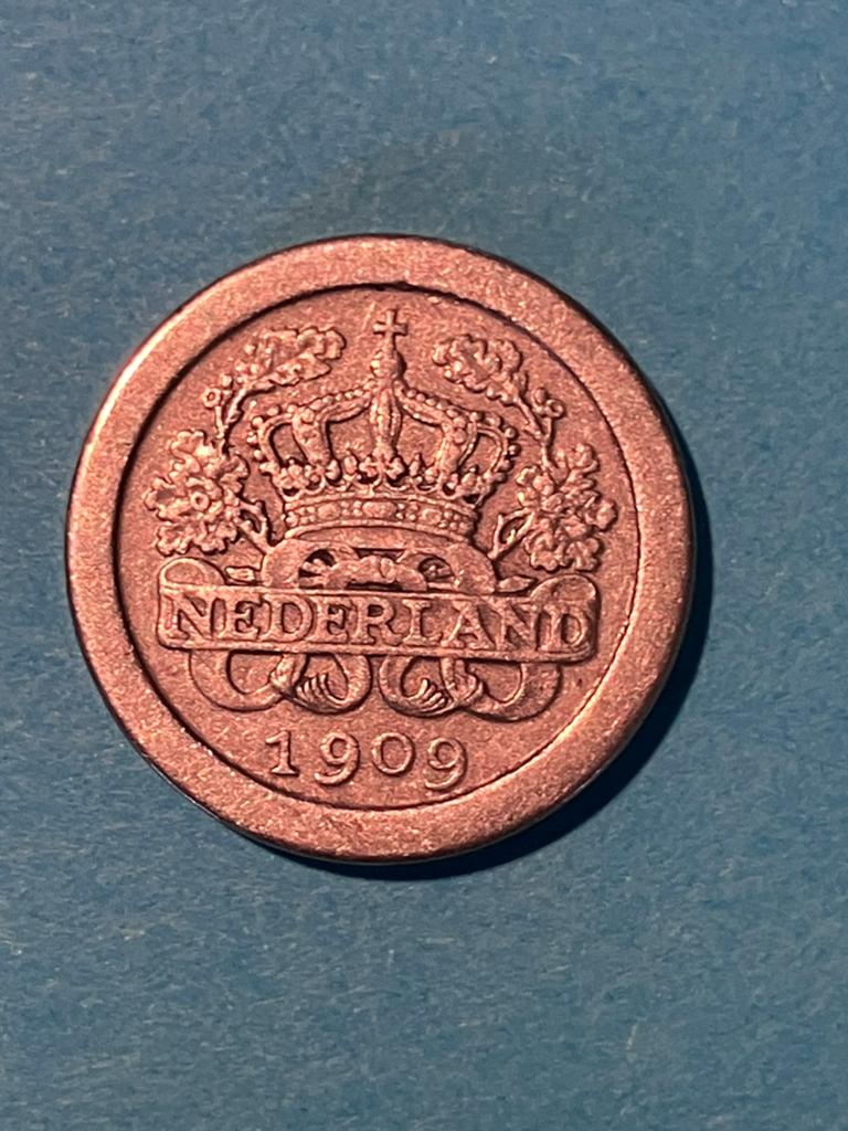 Nederlandse 5 cent 1909, Postzegels en Munten, Munten | Nederland, Ophalen of Verzenden, Koningin Wilhelmina