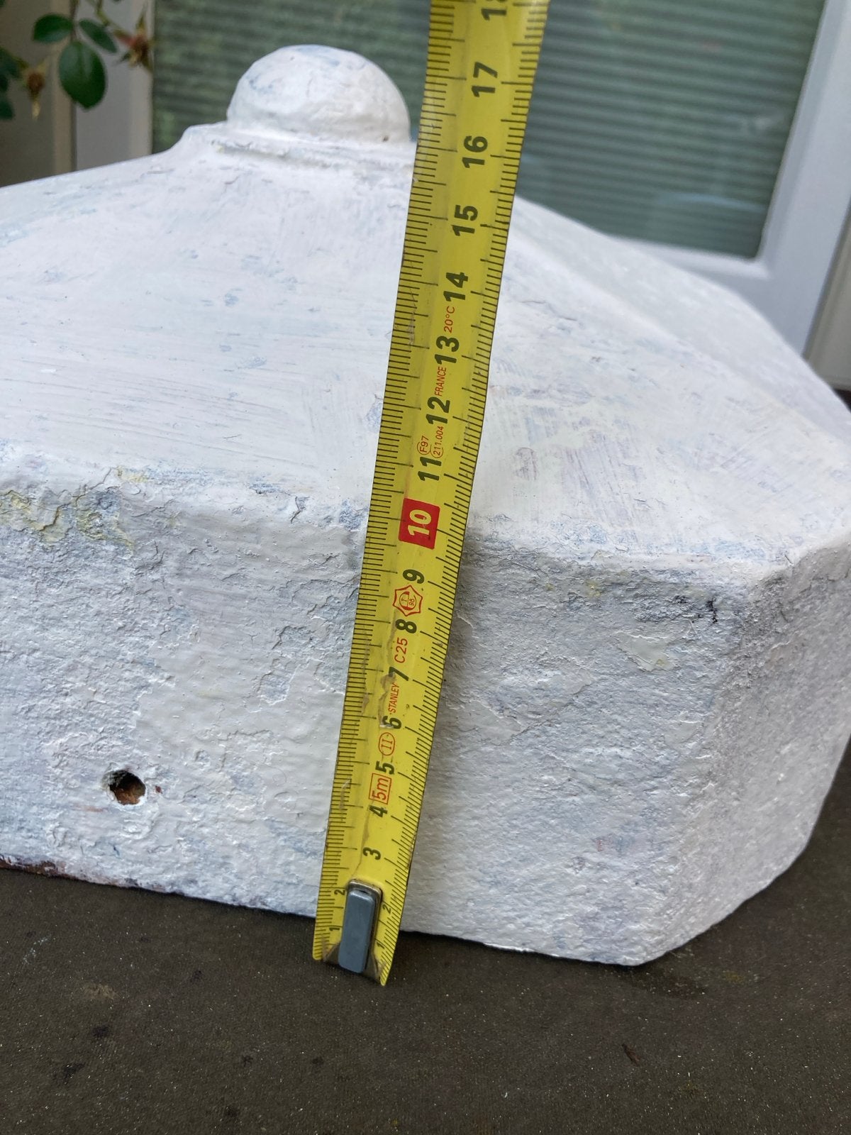 Achtkantige ijzeren paal muts of deksel van ijzer.H 10 cm, Tuin en Terras, Ophalen of Verzenden, Gebruikt