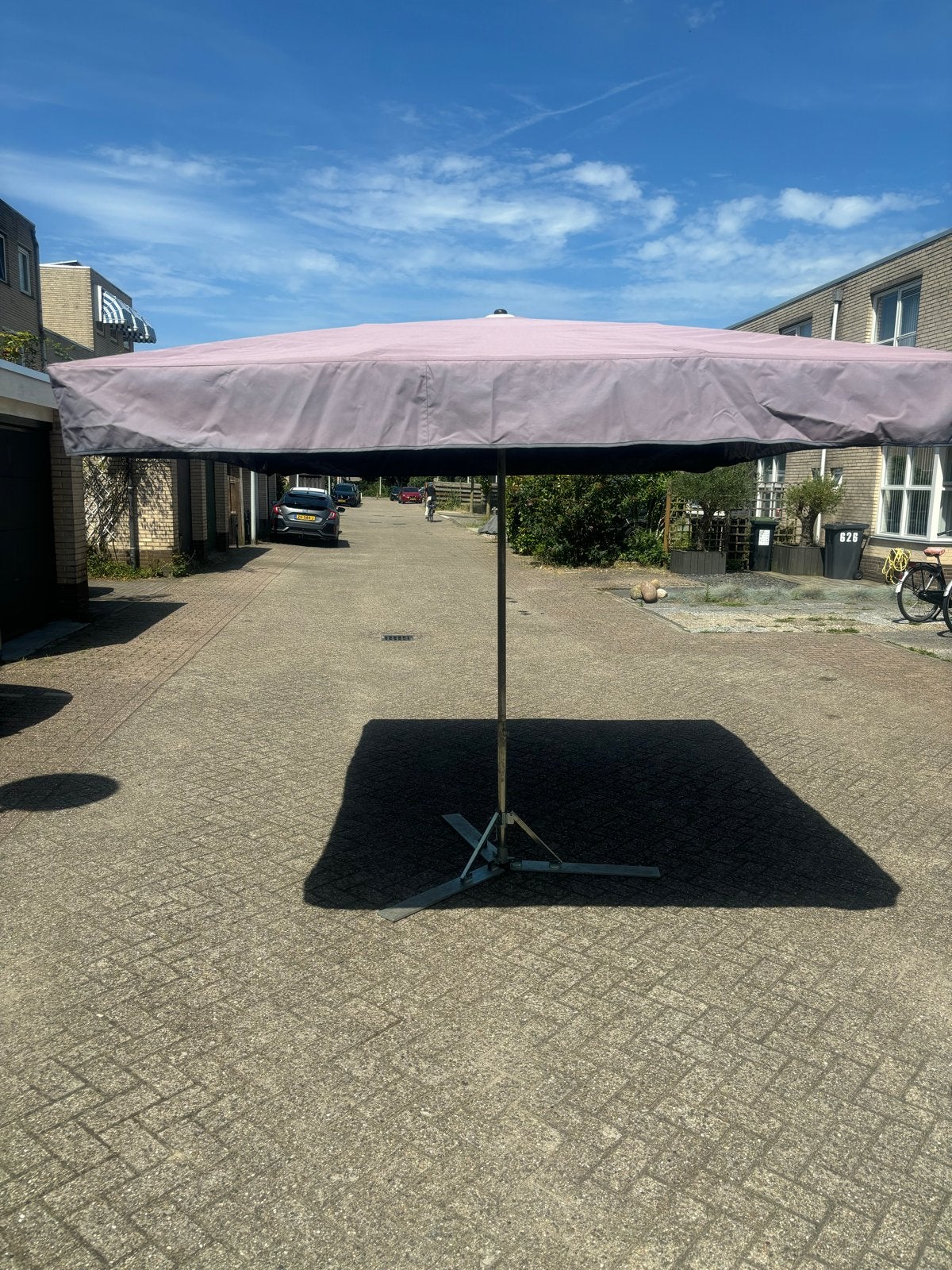 Nette parasol 200x200 met gewicht, voor markt of tuin, Tuin en Terras, Parasols, Ophalen, Gebruikt, 1 tot 2 meter, Stokparasol