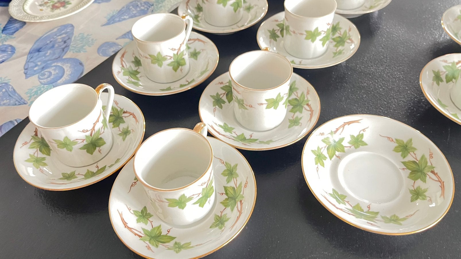 10 vintage koffiekopjes van Scherzer Bavaria Duitsland, Huis en Inrichting, Ophalen of Verzenden, Zo goed als nieuw, Overige stijlen