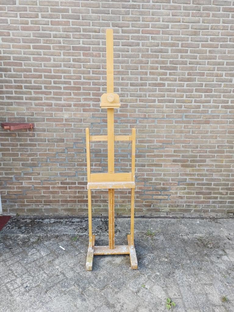 Houten schildersezel in hoogte verstelbaar, Hobby en Vrije tijd, Schilderen, Ophalen, Gebruikt, Onbekend, Onbekend