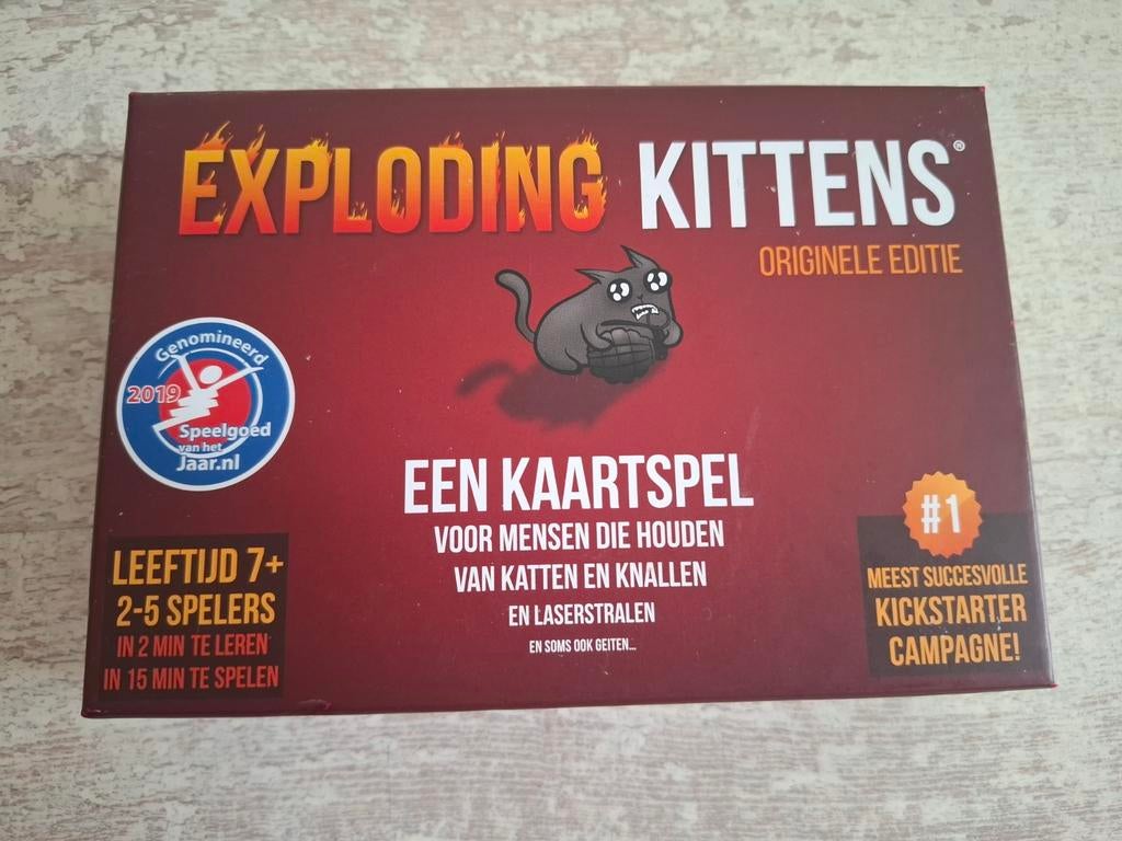 Spel Exploding Kittens - Originele Editie Kaartspel, Vijf spelers of meer, Ophalen of Verzenden, Zo goed als nieuw, Exploding Kittens