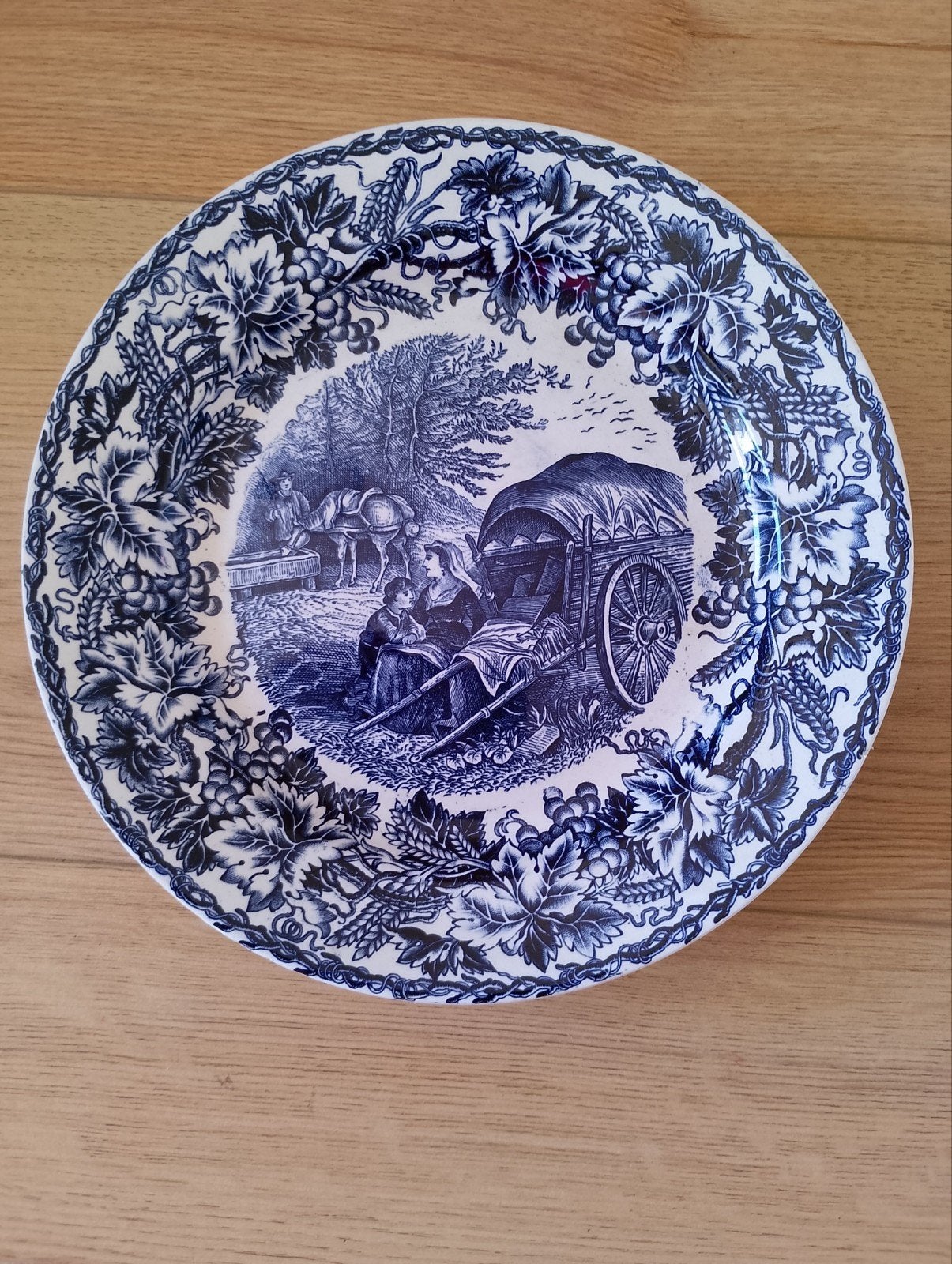 Antiek bord met landelijk tafereel - Made in England, Ophalen of Verzenden