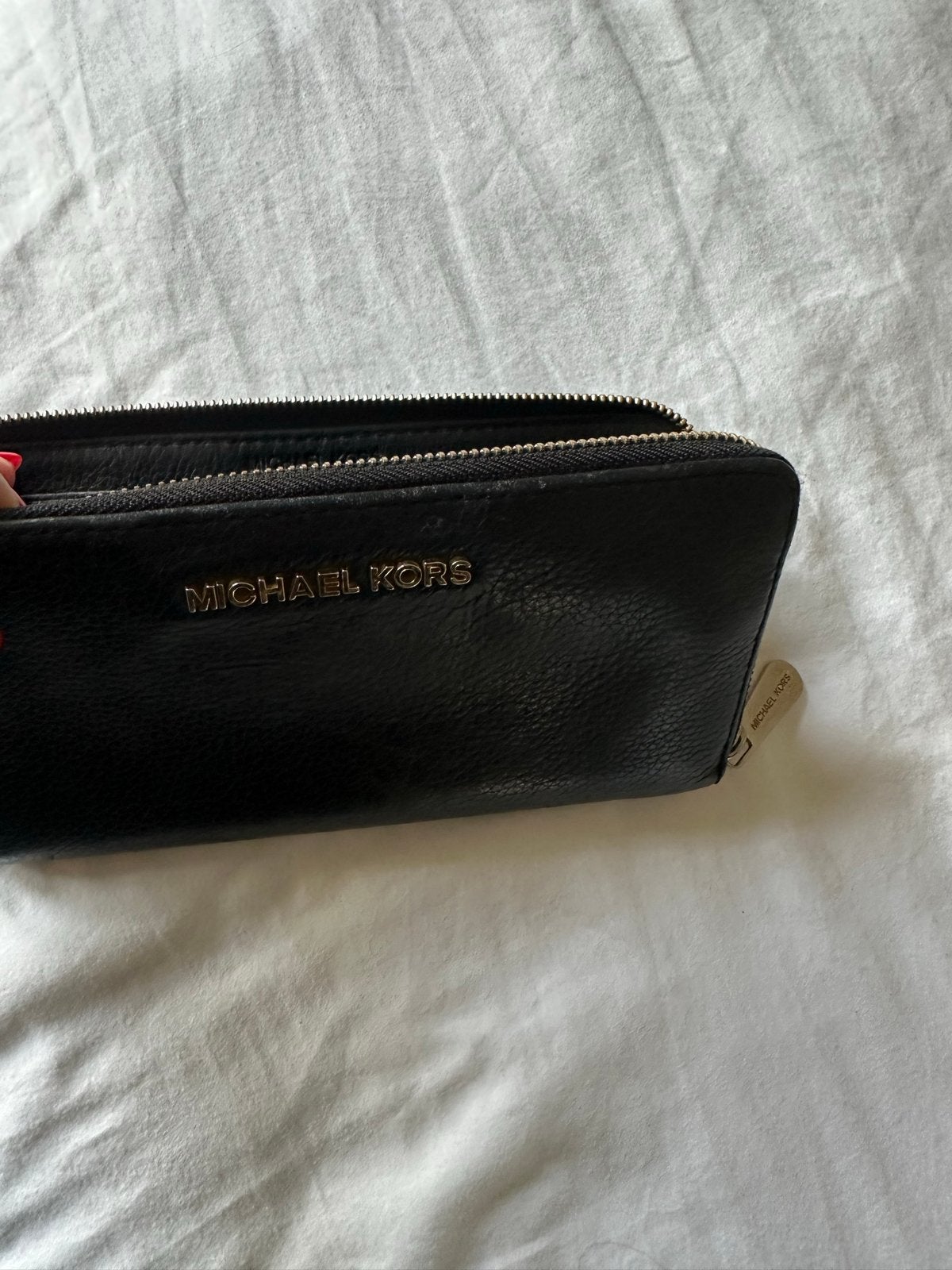 Michael Kors Zwarte Portemonnee, Sieraden, Tassen en Uiterlijk, Ophalen of Verzenden, Gebruikt, Zwart, Overige merken