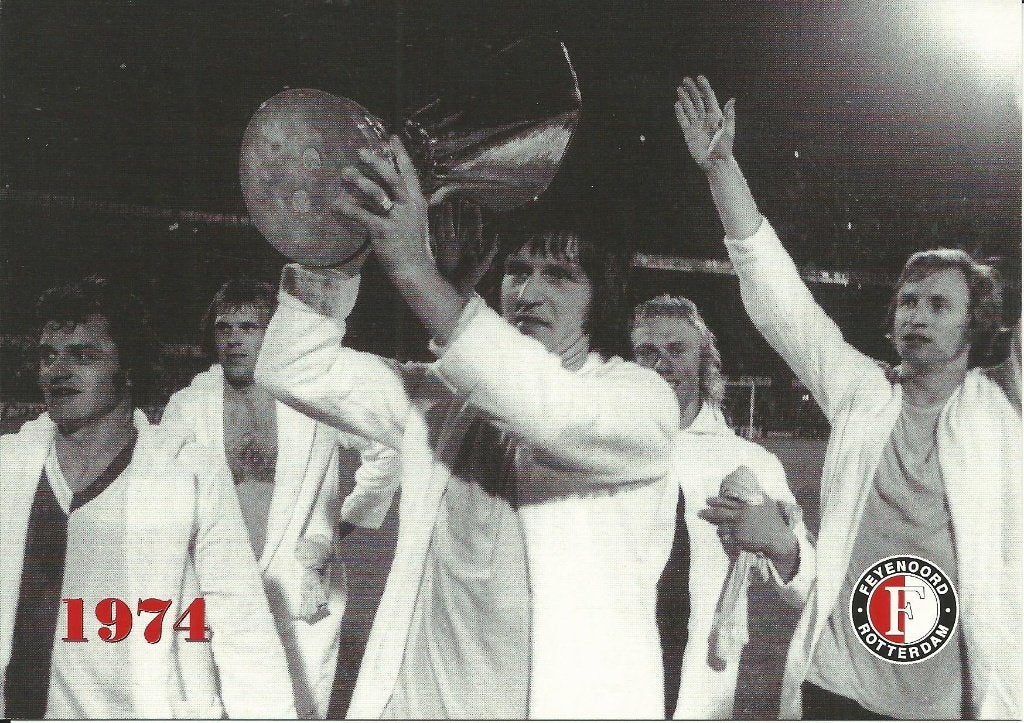 2002 fotokaarten 1974 Feyenoord winnaar UEFA Cup 12x, Ophalen of Verzenden, Zo goed als nieuw, Feyenoord, Poster, Plaatje of Sticker