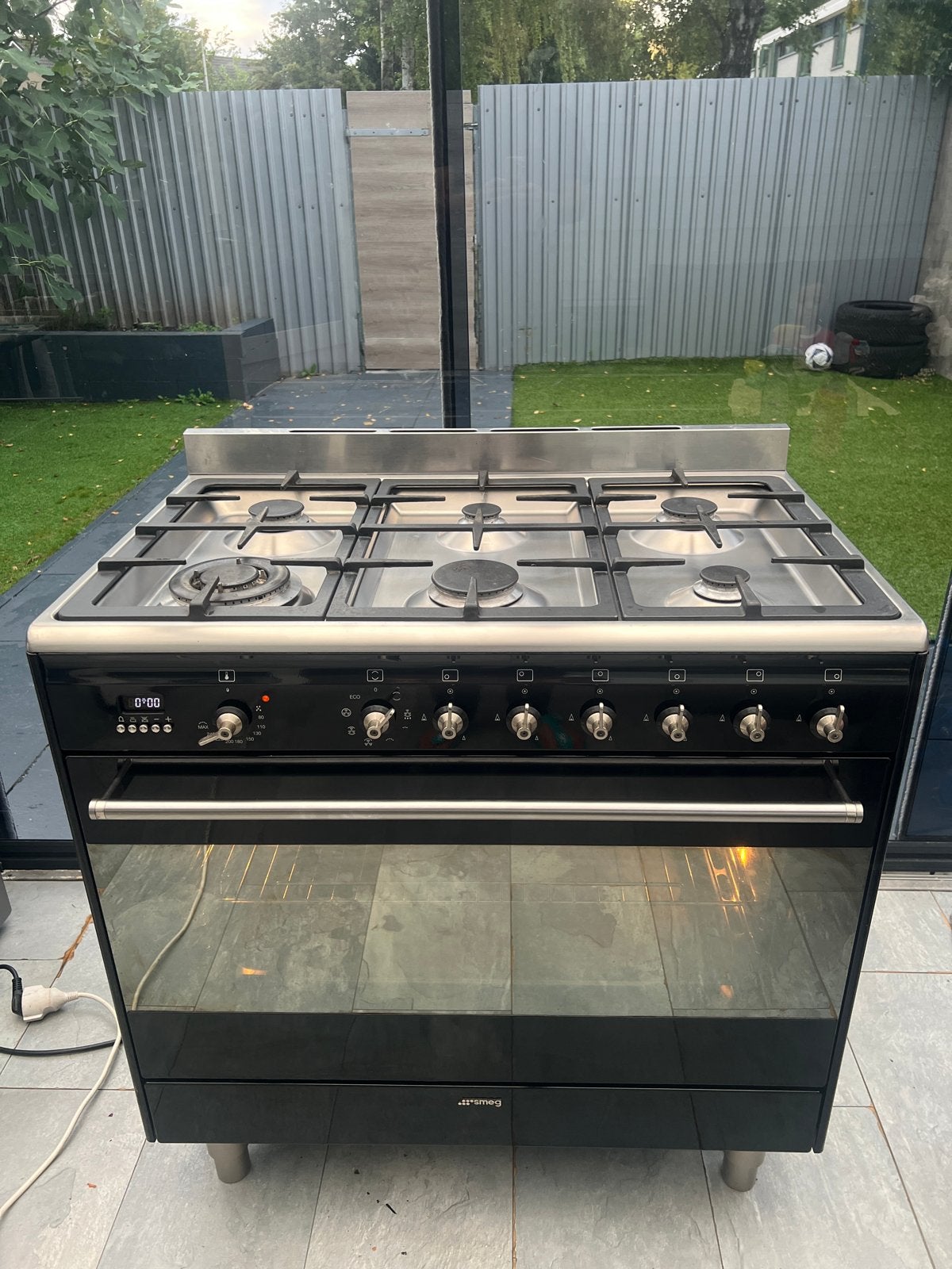 Gasfornuis 90 cm Smeg 6 pits, Witgoed en Apparatuur, Fornuizen, 60 cm of meer, Ophalen of Verzenden, Zo goed als nieuw, Gas