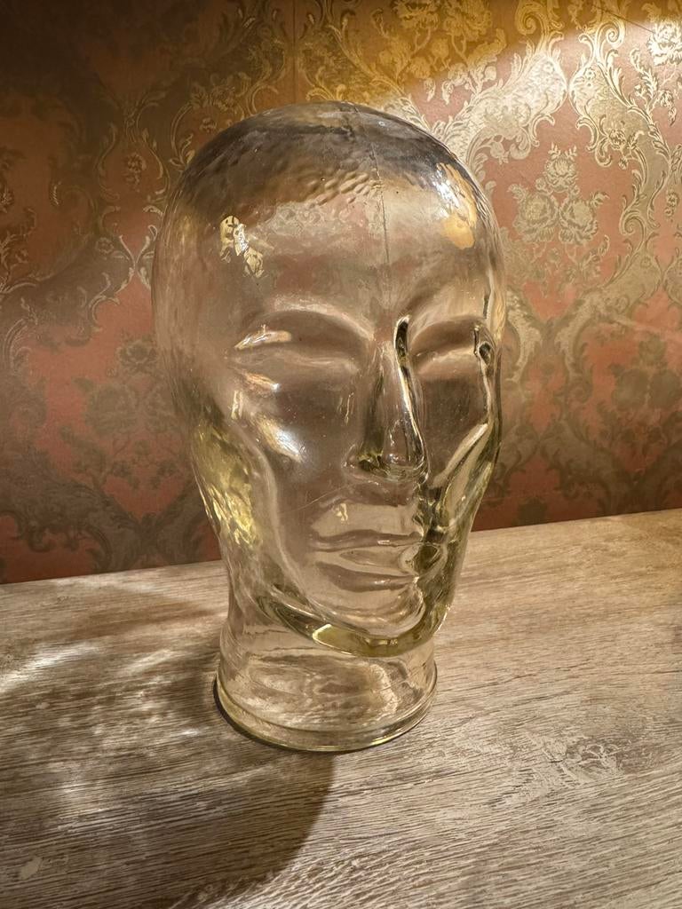 Design Retro Glazen mannequin hoofd, Ophalen of Verzenden