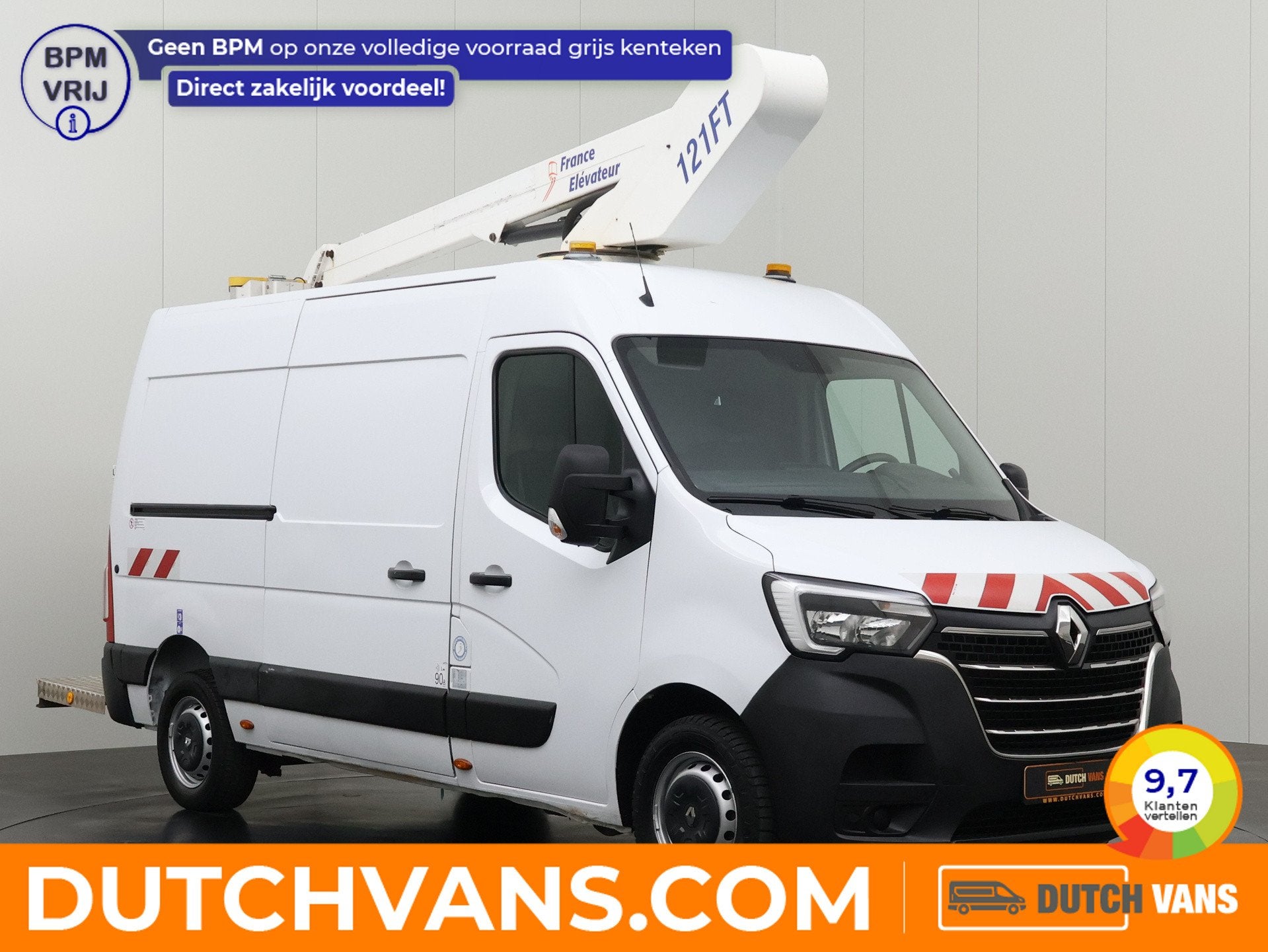 Renault Master 2.3DCI 130PK L2H2 Hoogwerker 12Mtr | Airco |, Auto's, Gebruikt, Euro 6, Multifunctioneel stuurwiel, Renault
