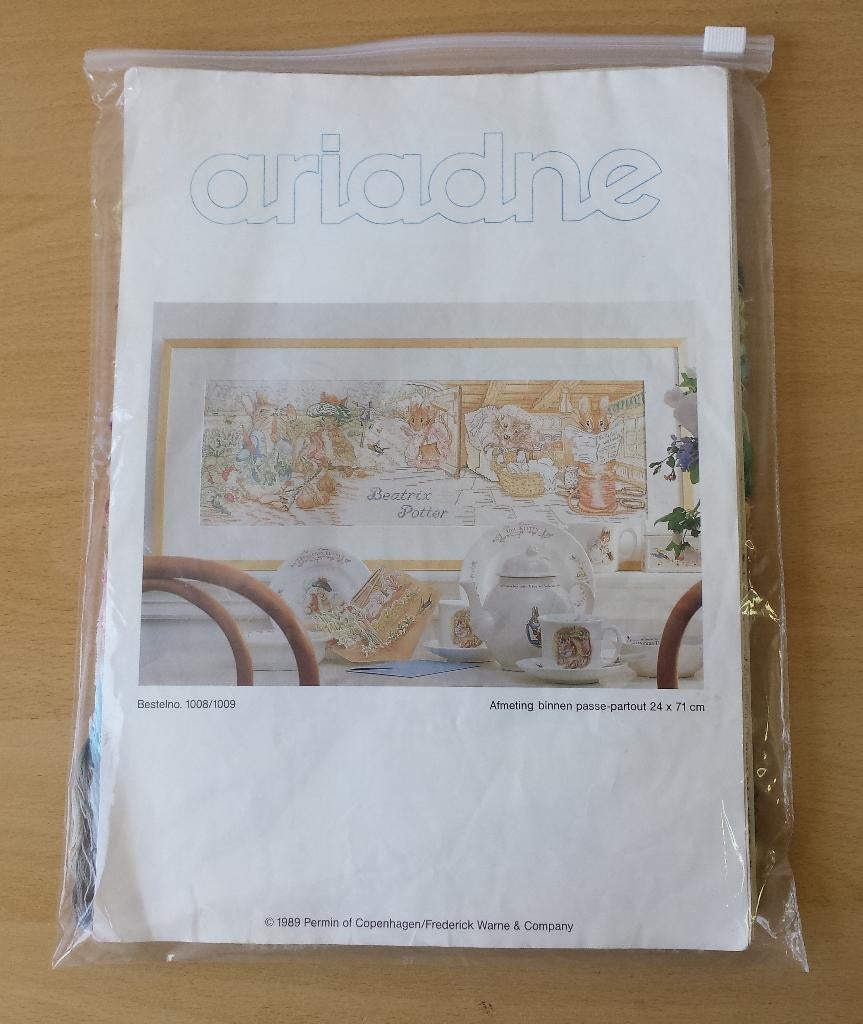 Peter Rabbit Patroon - Beatrix Potter - Ariadne / Permin, Hobby en Vrije tijd, Borduren en Borduurmachines, Patroon, Gebruikt