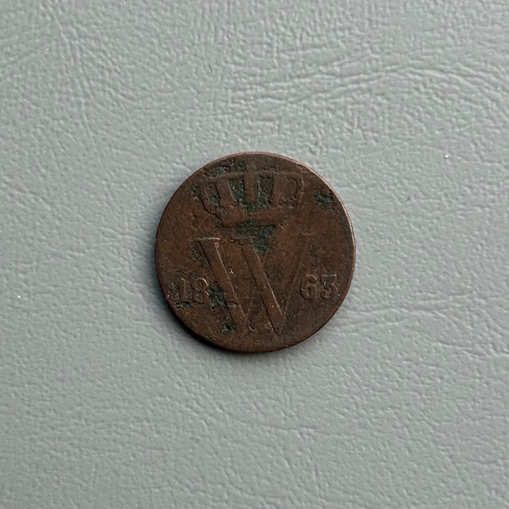 1/2 cent 1863, Postzegels en Munten, Ophalen of Verzenden, Koning Willem III, 1 cent