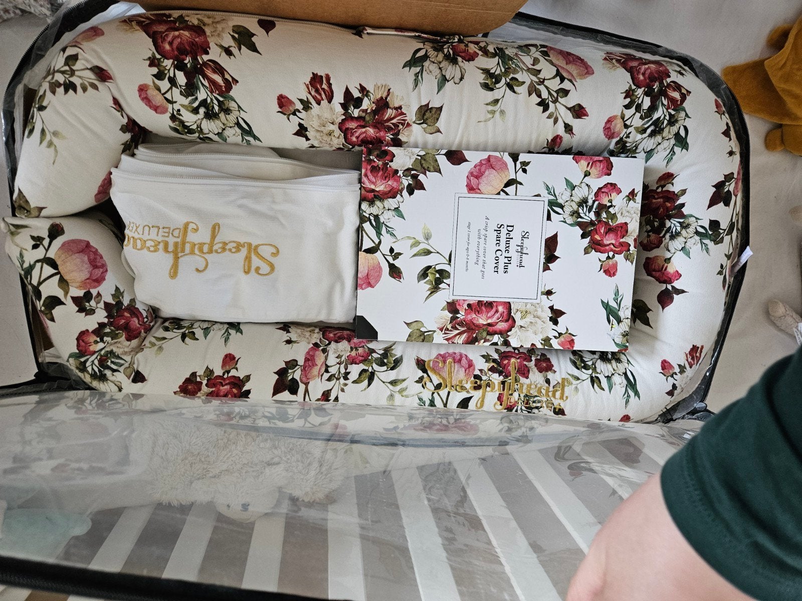 Sleepyhead Dockatot Deluxe Plus Pod nestje - zgan, 2 hoesjes, Overige typen, Zo goed als nieuw, Inclusief extra hoes, Meerkleurig