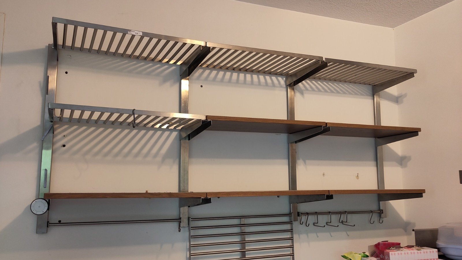Ikea Kungsfors wandrek/opbergsysteem (RVS/hout), Huis en Inrichting, Keuken | Keukenelementen, Ophalen, 150 tot 200 cm, Zo goed als nieuw