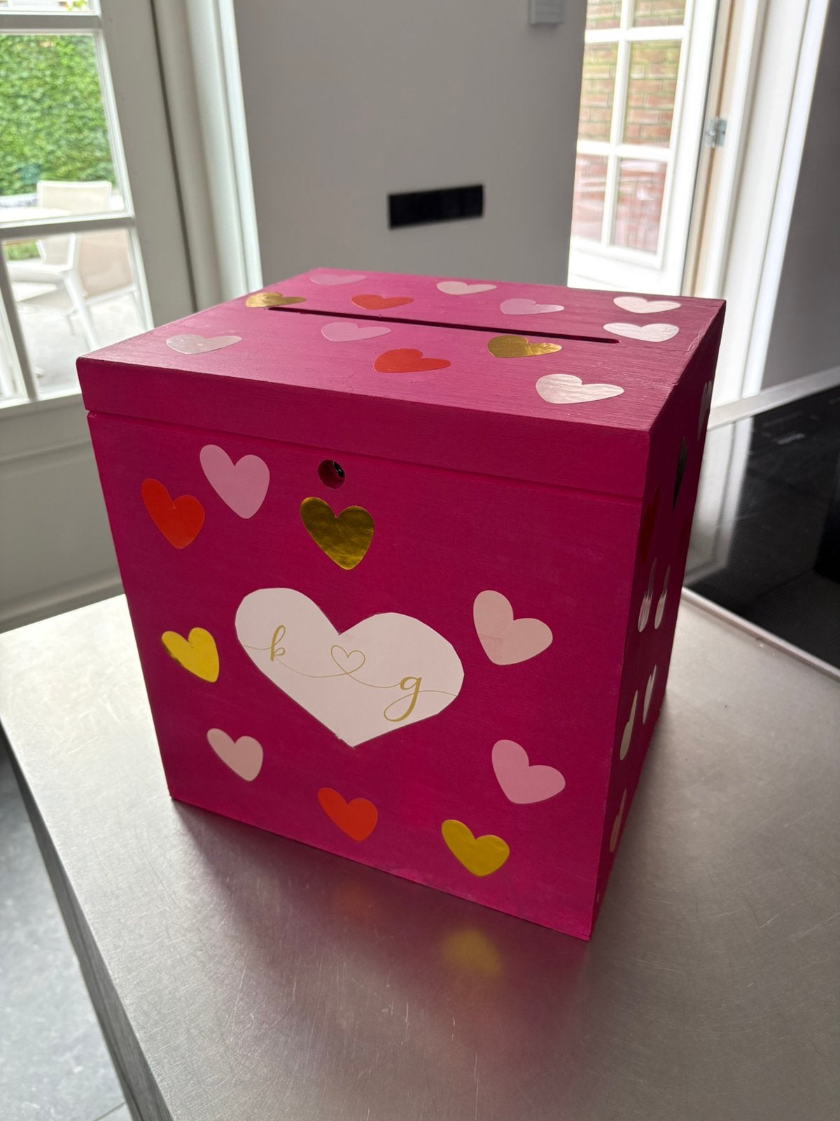 Enveloppendoos en aankleding bruiloft van organza, Kleding | Dames, Ophalen, Zo goed als nieuw, Roze, Accessoires