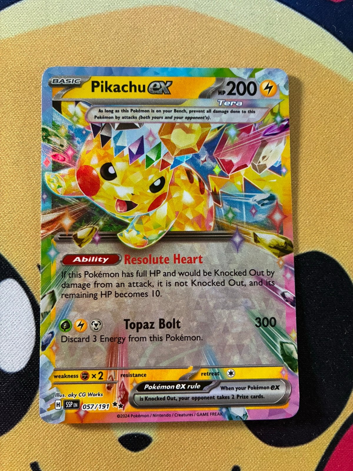 Pikachu ex 057/191 Surging Sparks, Ophalen of Verzenden, Zo goed als nieuw