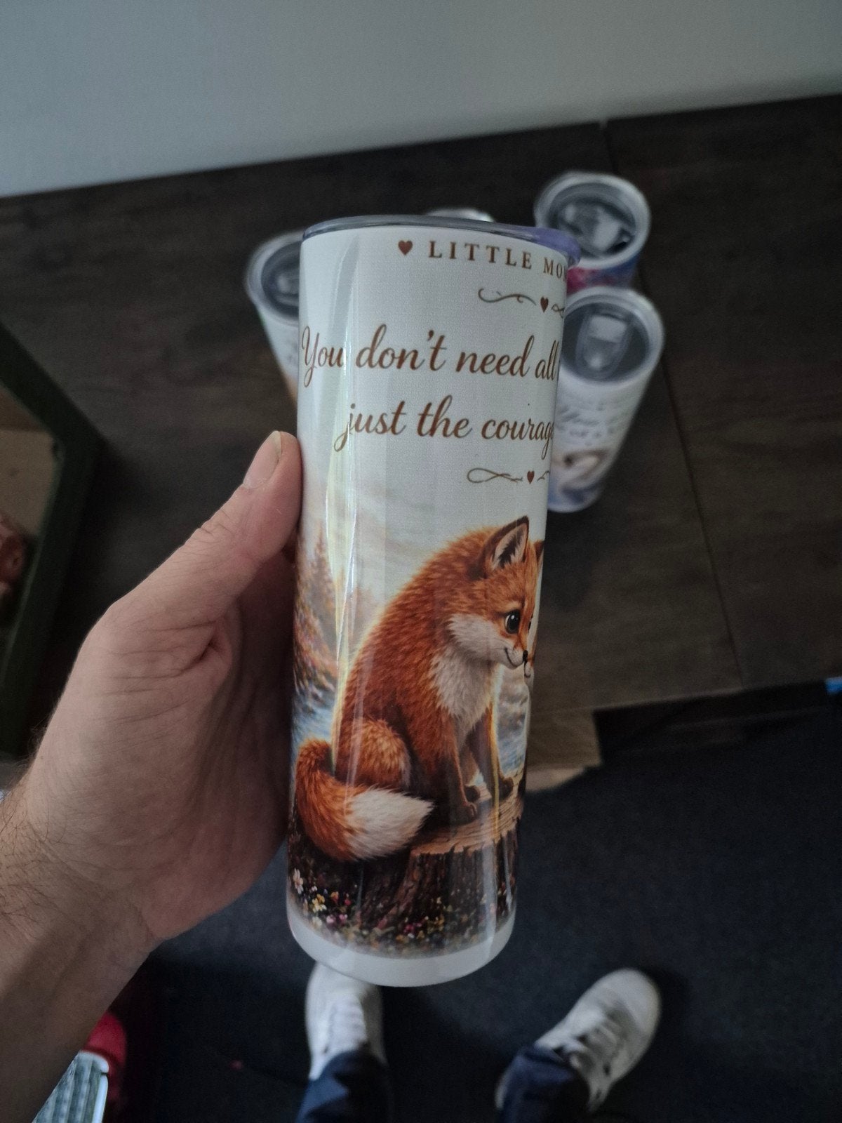 RVS Tumbler met Vossenprint en Rietje - 600ml, Meerkleurig, Overige stijlen, Nieuw, Ophalen of Verzenden