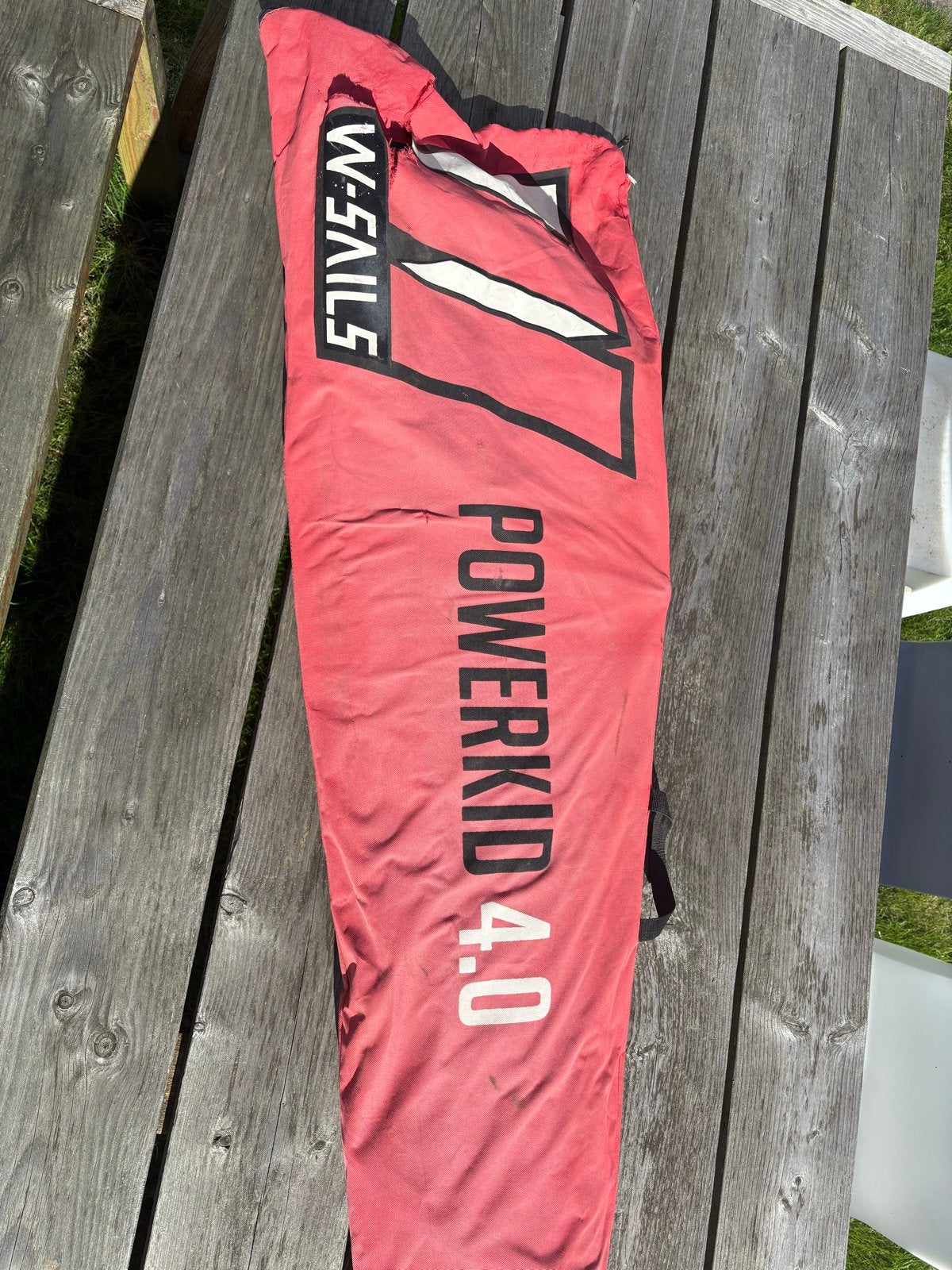 W-Sails Powerkid 4.0 m² compleet kinderzeil, Watersport en Boten, Overige merken, Gebruikt, Met giek, 3.5 tot 5 m²