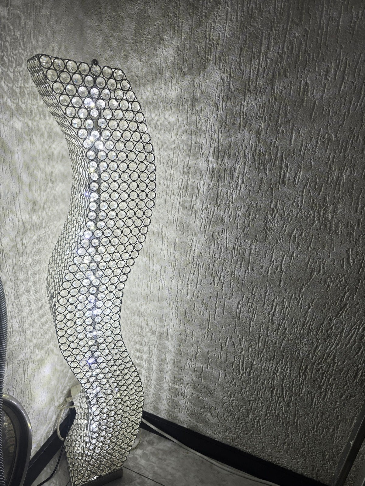 Moderne Kristallen Vloerlamp - S-vormig Design, Huis en Inrichting, Lampen | Vloerlampen, Modern, Glamour, Kristal, Overige fittingen
