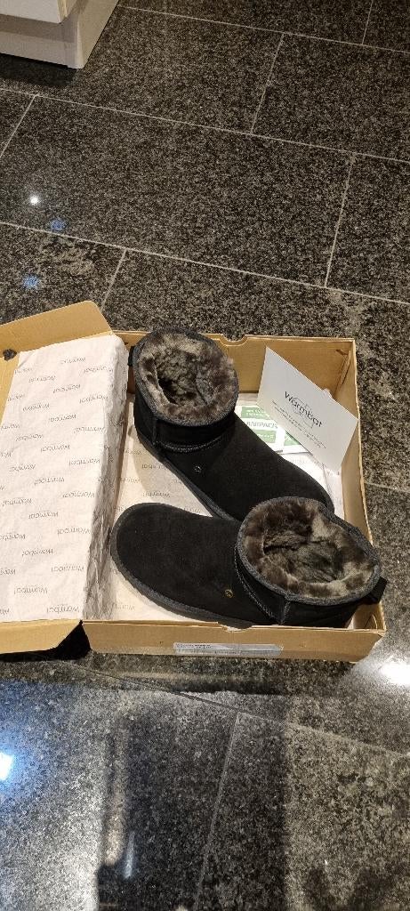 Warmbat laarzen, Zwart, Lage of Enkellaarzen, Nieuw, Ophalen of Verzenden
