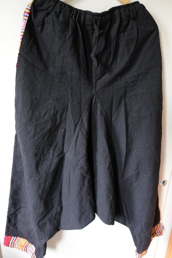 Ibiza hippy boho zwarte broek kleurrijke etnische details, Kleding | Dames, Maat 38/40 (M), Zwart, Ophalen of Verzenden, Onbekend