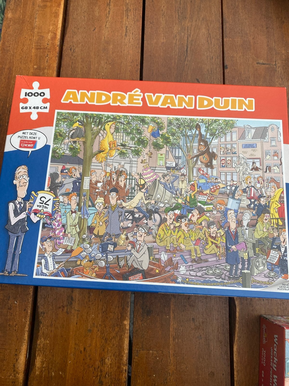 André van Duin legpuzzel 1000 stukjes KWF, Ophalen, 500 t/m 1500 stukjes, Zo goed als nieuw, Legpuzzel