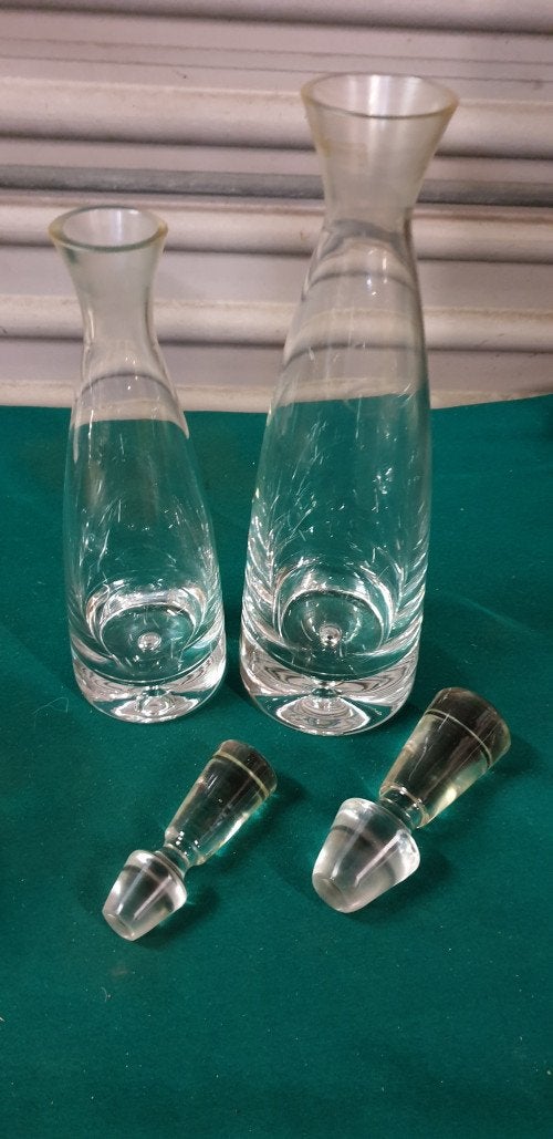 karaf 2 stuks van glas + glazen dop, Ophalen of Verzenden, 'T Olde Gre-j, Info@toldegrej.nl, Endepoelstraat 20f Didam