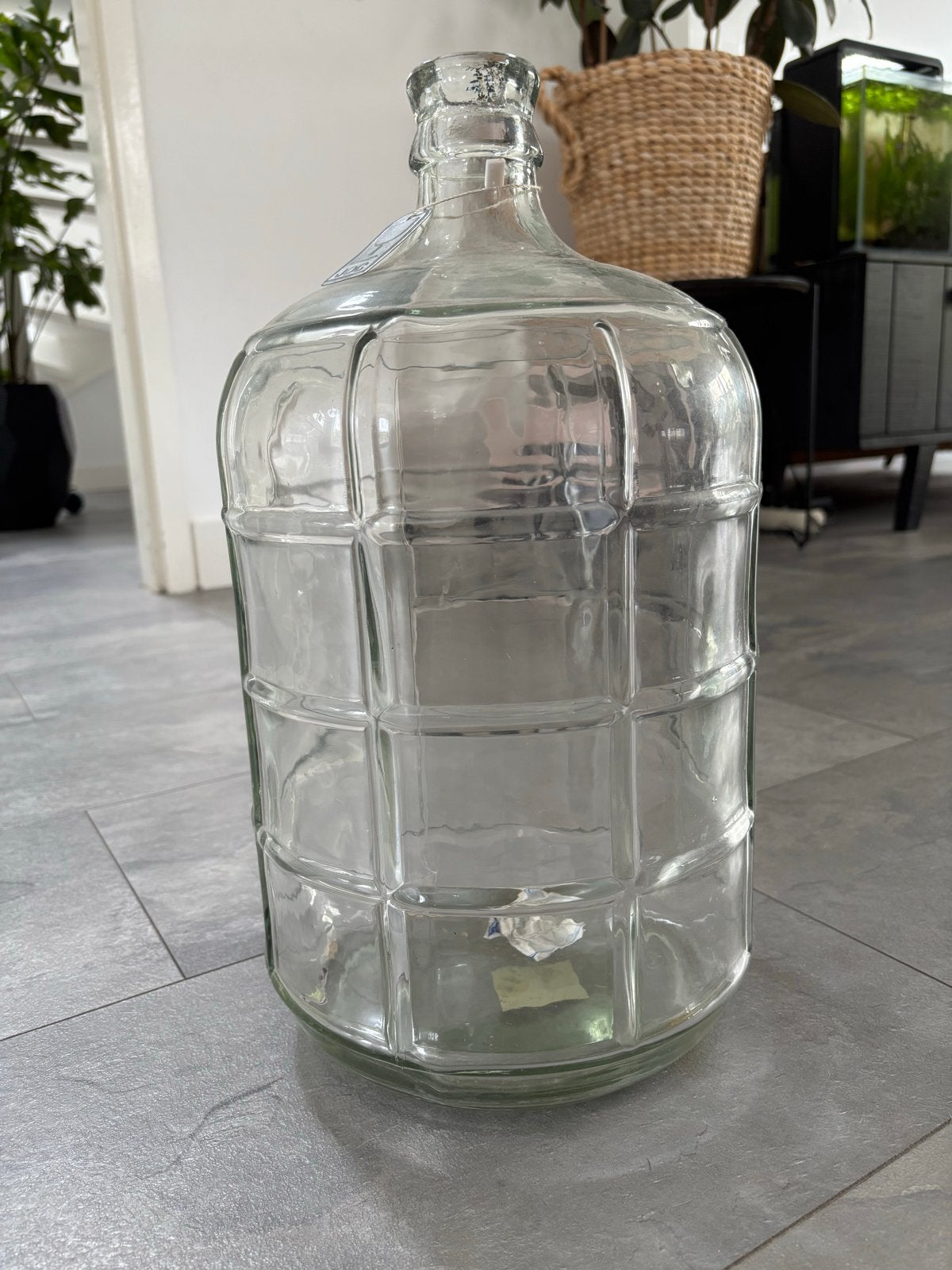 Grote glazen fles / gistfles / mandfles, Ophalen