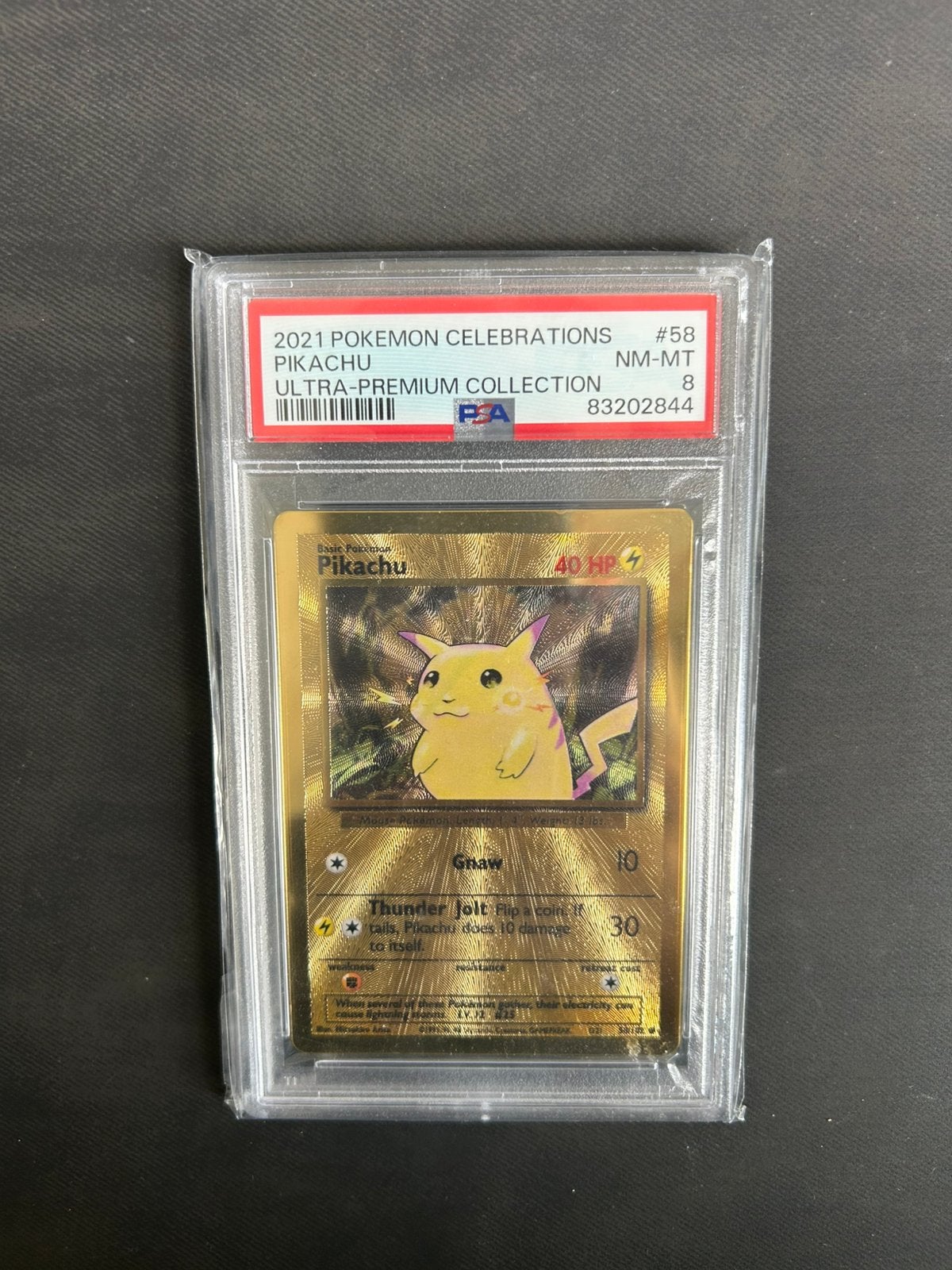 Metal Pikachu PSA8, Ophalen of Verzenden, Nieuw, Losse kaart, Foil