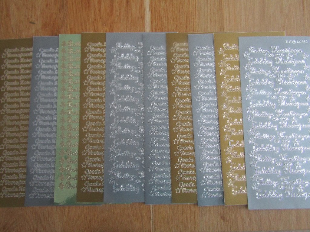 10 x stickers voor kerstkaarten. Prettige Feestdagen, Ophalen of Verzenden, Nieuw, Meerdere stickers