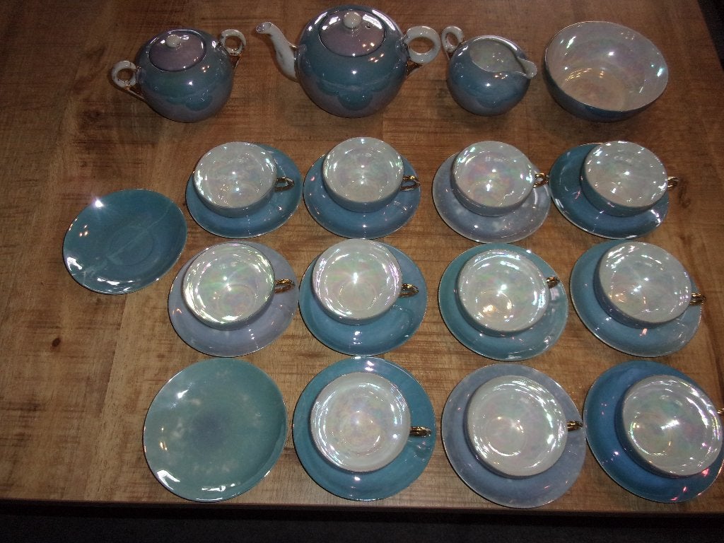 prachtig chinees porselein thee servies parelmoer, Antiek en Kunst, Ophalen of Verzenden