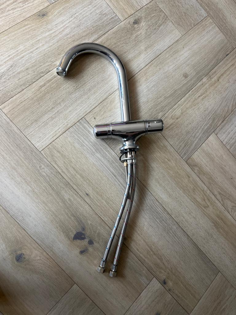 Thermostaatkraan, Doe-het-zelf en Verbouw, Sanitair, Ophalen, Gebruikt, Chroom, Kraan