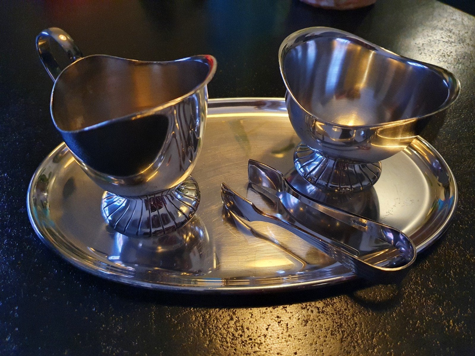 Schitterend 4-delig antiek verzilverd douwe egberts roomstel, Ophalen of Verzenden, Zilver