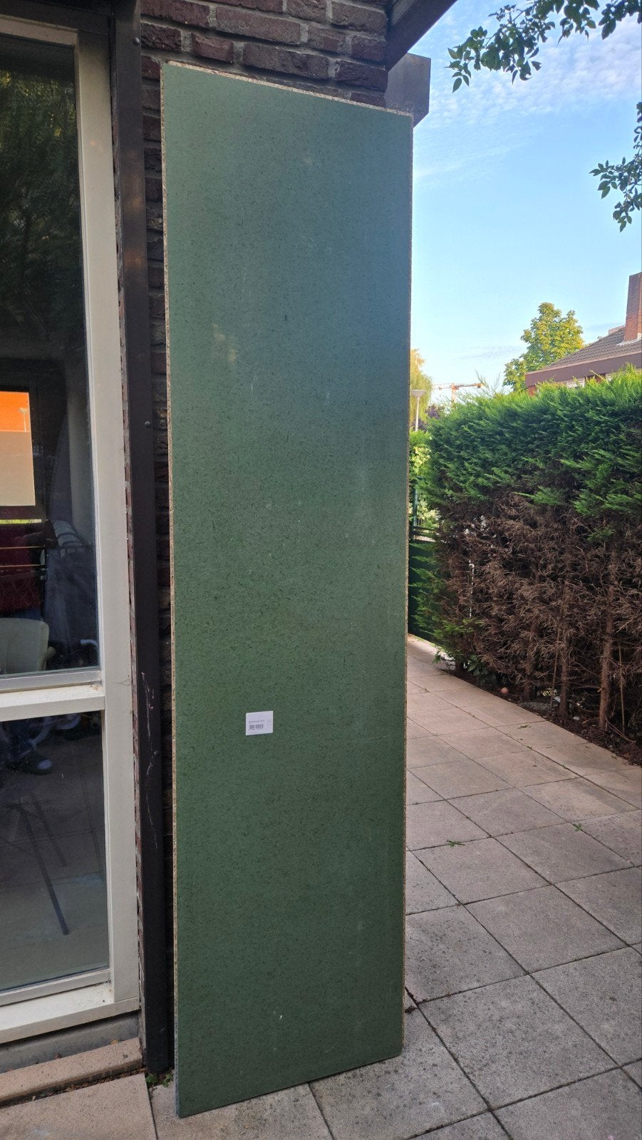 Grote groene spaanplaat - Hout, Doe-het-zelf en Verbouw, Gebruikt, 25 tot 50 mm, Overige typen, Ophalen of Verzenden