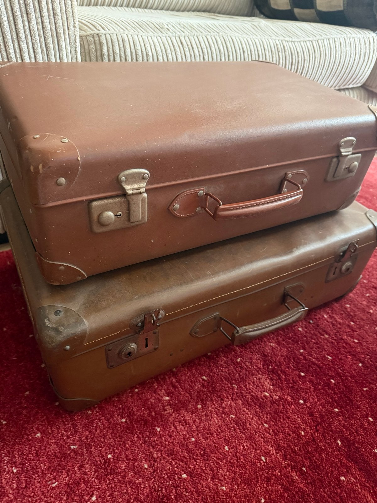 Vintage EWZ Fibre Board Koffer - Bruin, Sieraden, Tassen en Uiterlijk, Koffers, Overige materialen, Gebruikt, Slot, 35 tot 45 cm