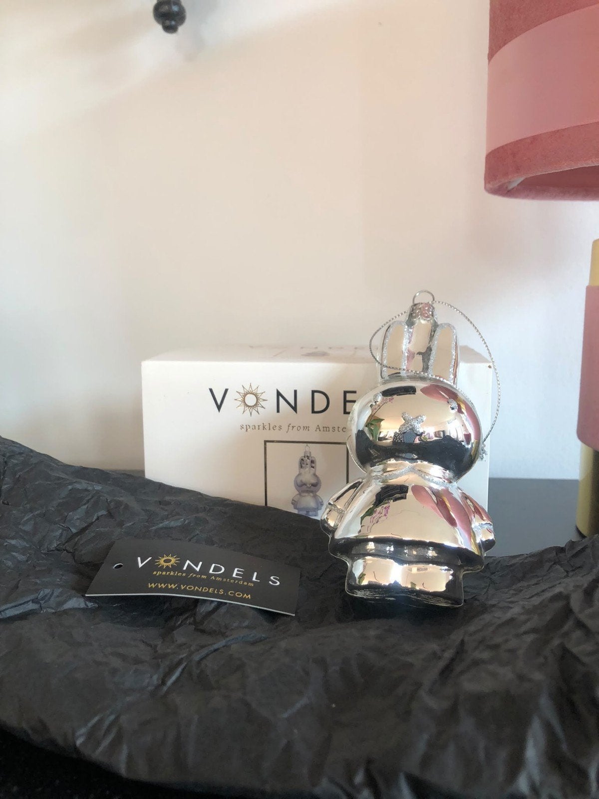 Vondels kerstornament Nijntje / Miffy Zilver!, Diversen, Ophalen of Verzenden, Zo goed als nieuw