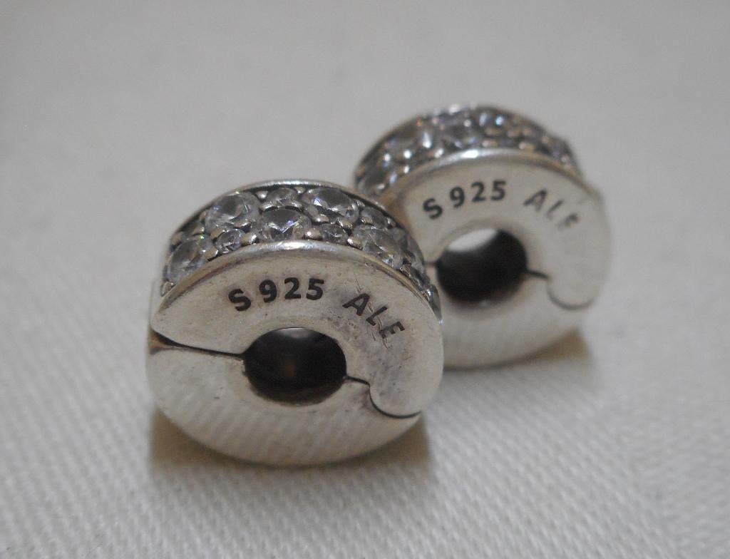 Pandora zilveren set Shining Elegance Clips nr.1064, Verzenden, Pandora, Zo goed als nieuw, 2 of 3 bedels