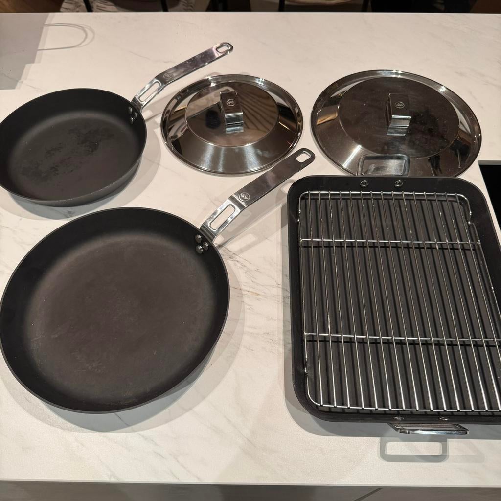 Bare Cookware Carbon Steel Set met deksels (PFAS-vrij), Ophalen, Overige materialen, Pannenset, Zo goed als nieuw