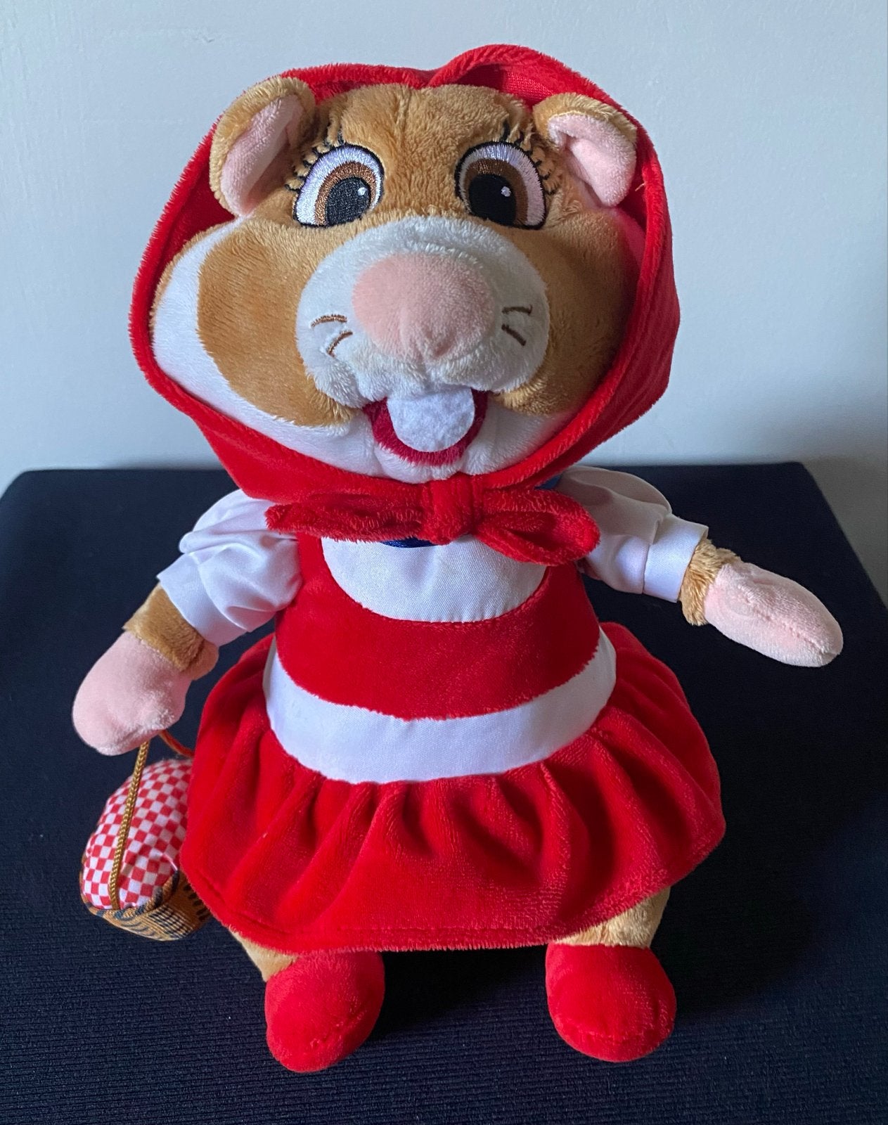 Hamster (pluche) Efteling Roodkapje Albert Heijn. H. 26,5 cm, Albert Heijn, Hamster, Ophalen of Verzenden, Zo goed als nieuw
