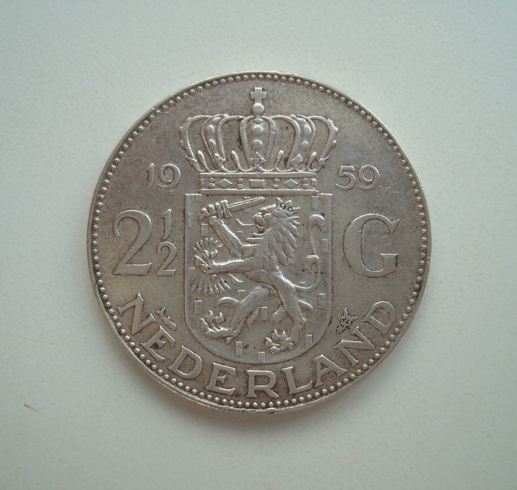 2,5 Gulden 1959 - zilver -, Postzegels en Munten, Munten | Nederland, Ophalen, Koningin Juliana, 2½ gulden, Zilver