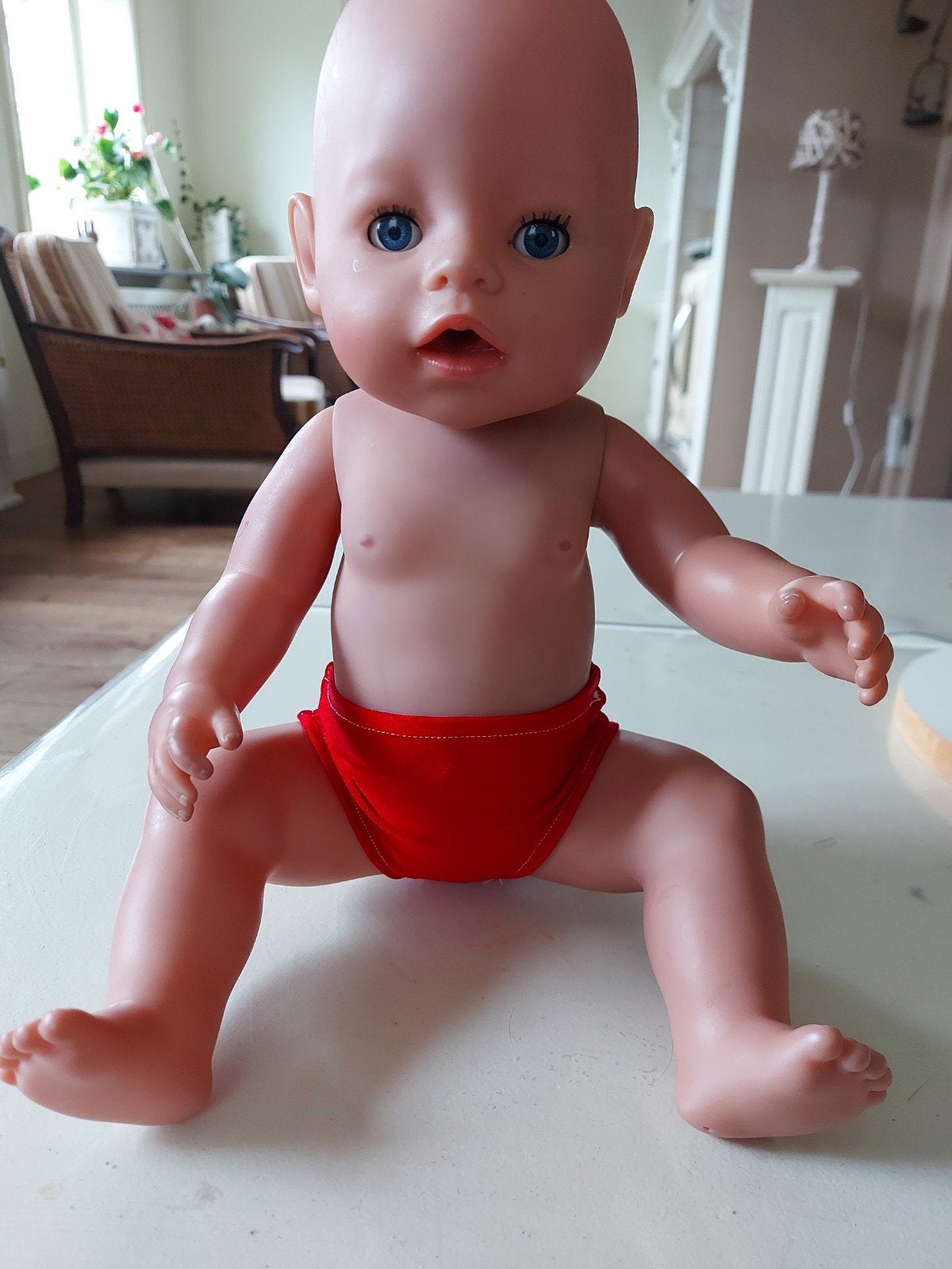 Mooie rode zwembroek baby born pop 43cm, Ophalen of Verzenden, Nieuw, Babypop