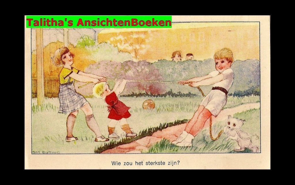 Jos Ruting kinderen spelen met slang U16, Ophalen of Verzenden, 1920 tot 1940, Kinderen