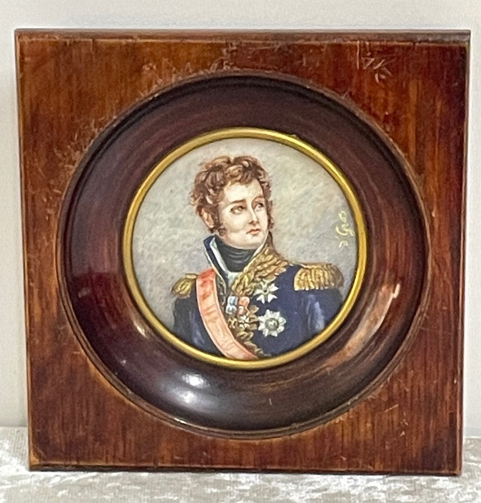 Antiek Miniatuurportet Schilderij Jean Lannes, Antiek en Kunst, Ophalen of Verzenden