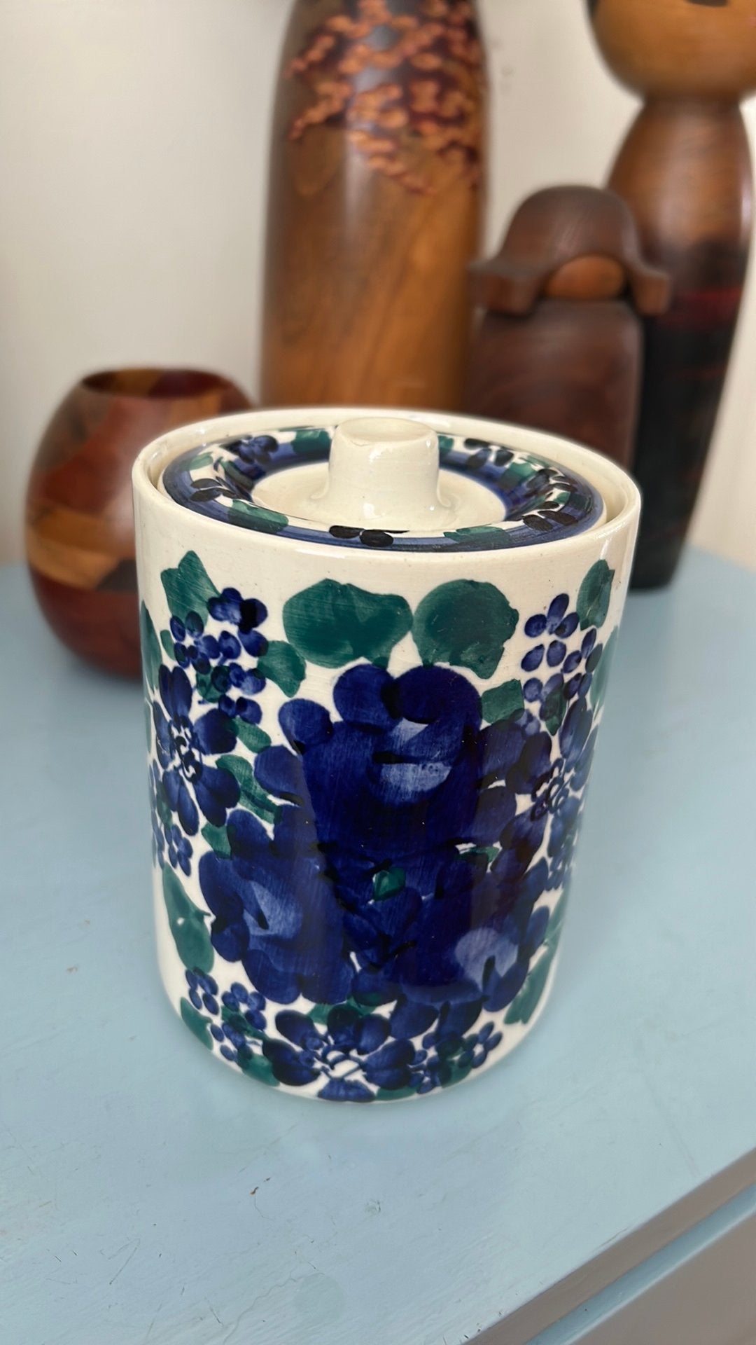 vintage Poolse Wloclawek fajans pot handgeschilderd, Ophalen of Verzenden, Gebruikt, Overige stijlen, Overige typen