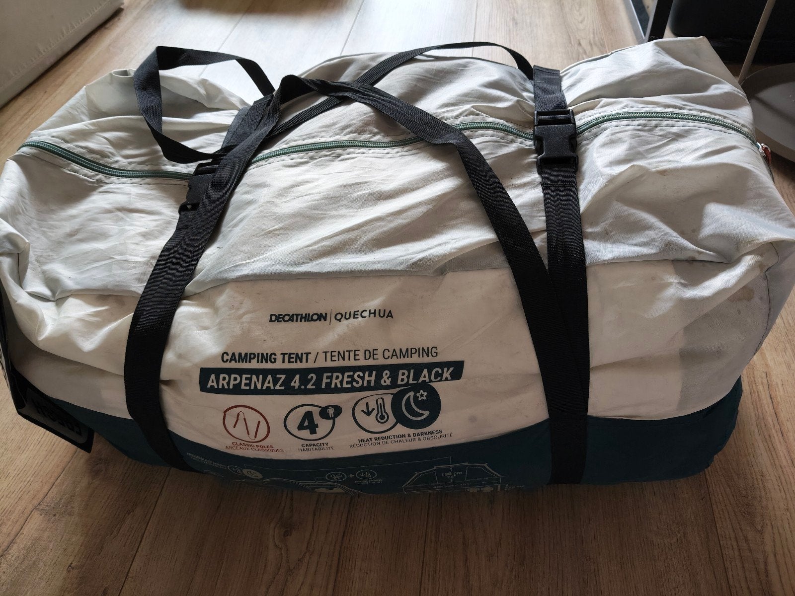 Tent Arpenaz 4.2 fresh&black, Ophalen of Verzenden, Gebruikt, Tot en met 4