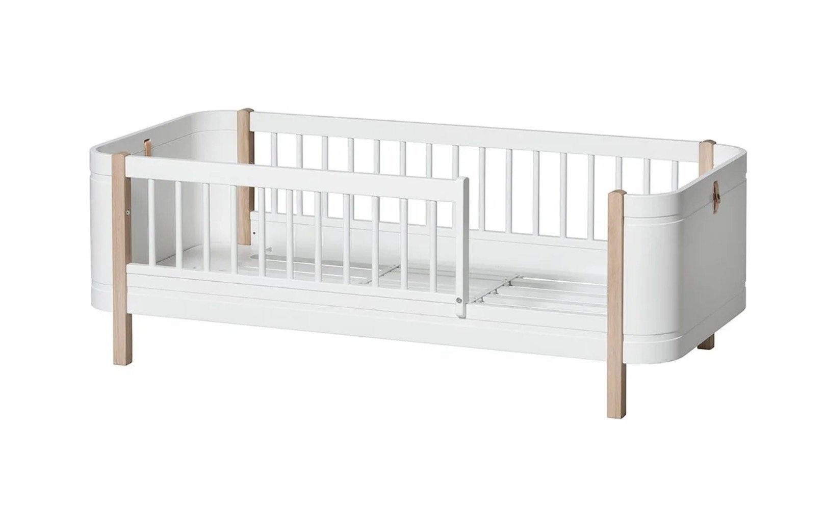 Oliver Furniture Wood Mini+ Junior Bed Wit/Eiken, Ophalen, 70 tot 85 cm, Zo goed als nieuw, Matras