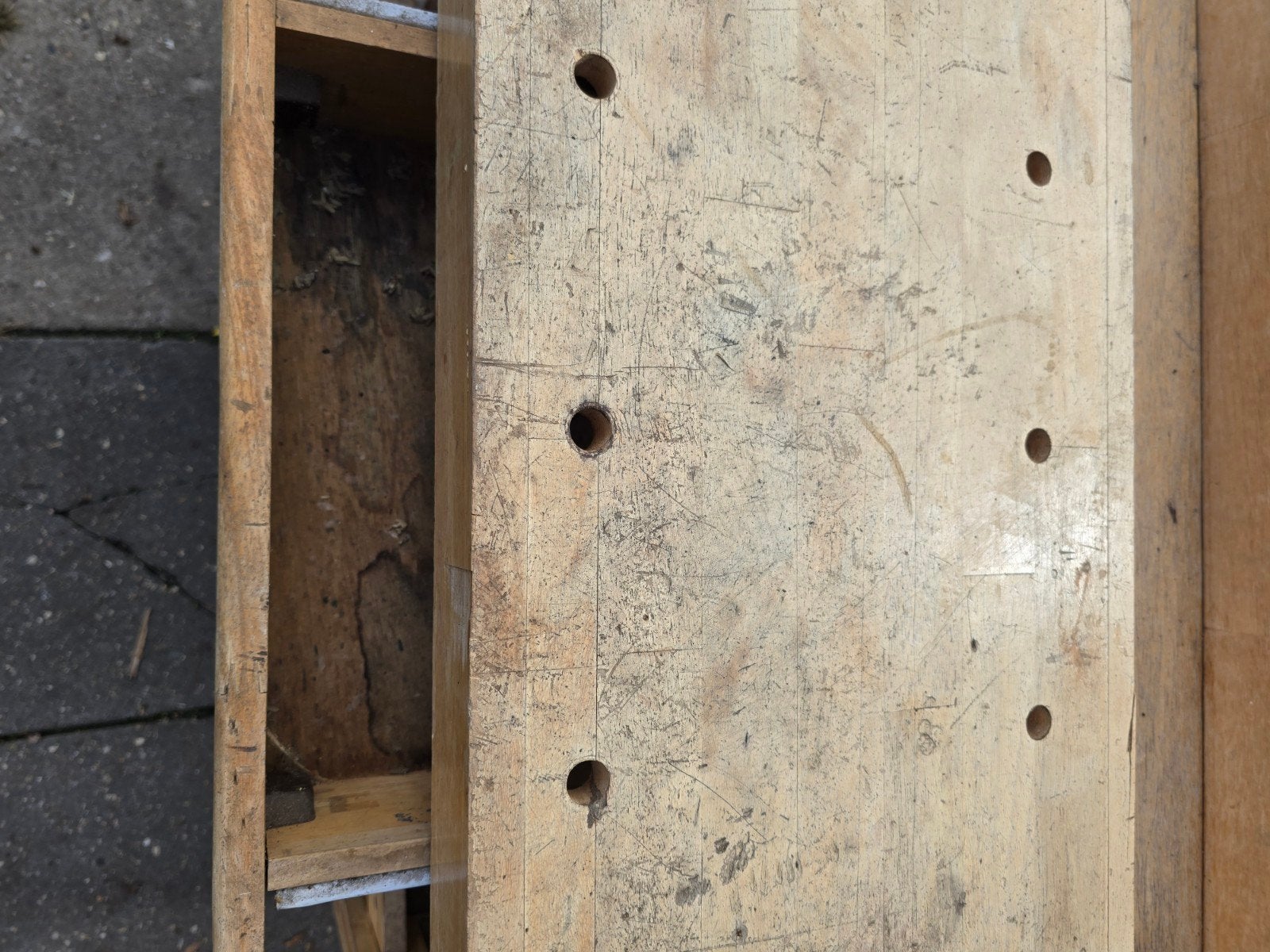Mooie houten werkbank met bankschroef, Doe-het-zelf en Verbouw, Ophalen, Gebruikt, 120 tot 170 cm, Bankschroef