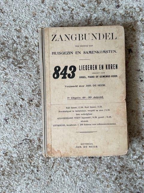 Zangbundel van Joh de Heer 7e uitgave 1917, Gelezen, Artiest, Ophalen of Verzenden, Joh de Heer