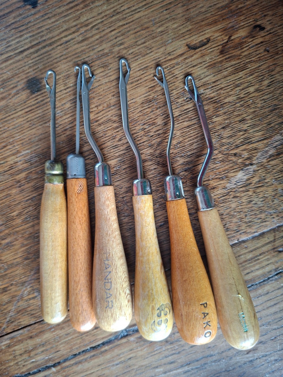 Set van vintage Smyrna-/Soedanknoopnaalden (o.a. Shandar), Ophalen of Verzenden, Gebruikt